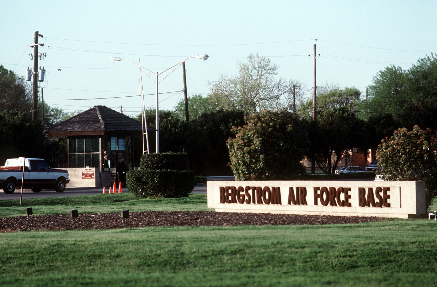 this is one of the entrances at bergstrom afb.